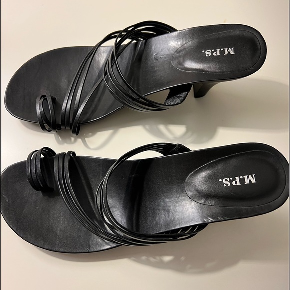 M.P.S. Bandit Black heeled sandals size 9 - Picture 2 of 5